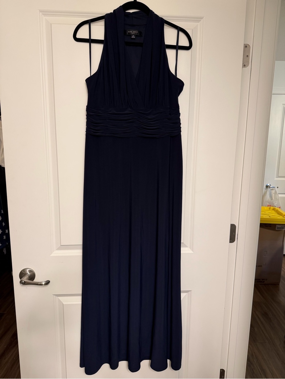 Nine West Navy Halter Maxi Dress